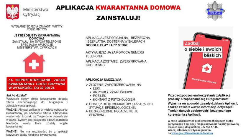 ulotka aplikacja kwarantanna domowa