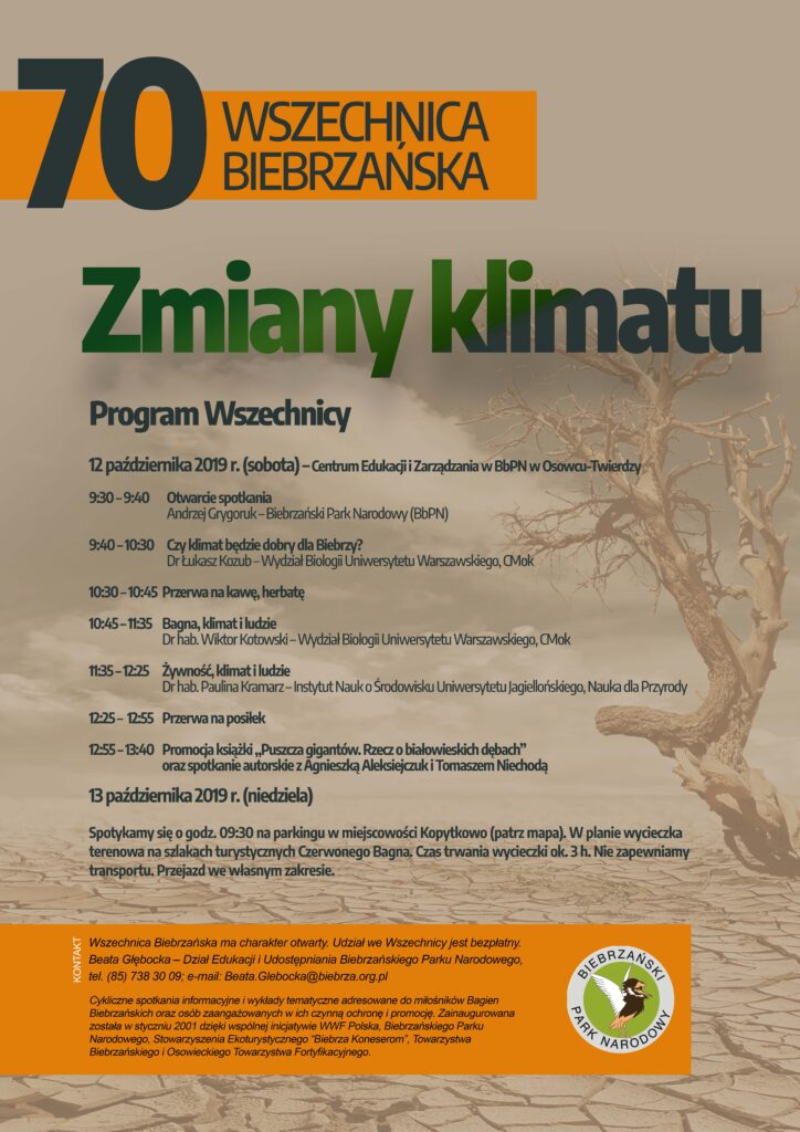 70. Wszechnica Biebrzańska pt. "Zmiany Klimatu "
