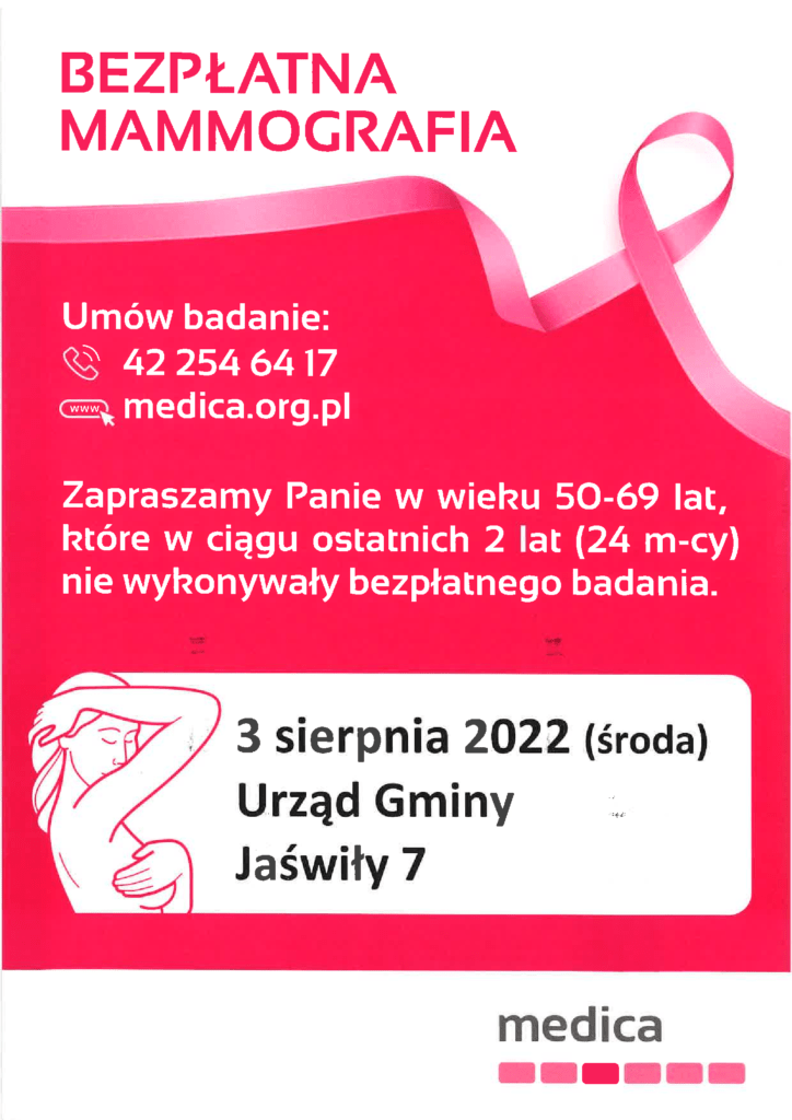 Bezpłatne badania mammograficzne