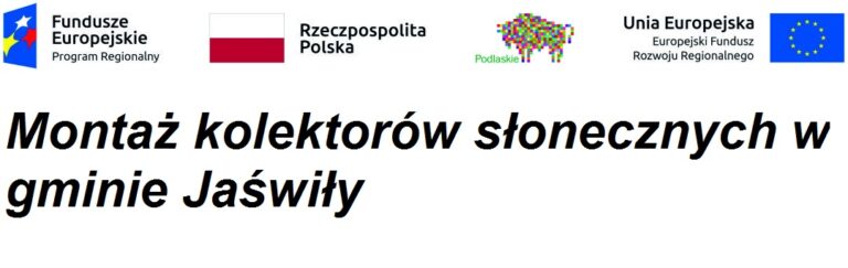 Montaż kolektorów słonecznych w gminie Jaświły