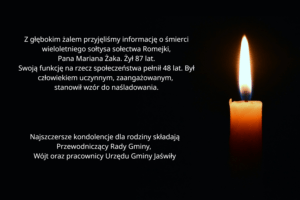 Informacja o śmierci wieloletniego sołtysa sołectwa Romejki
