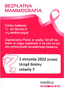 Bezpłatne badania mammograficzne