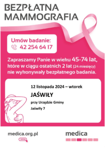Bezpłatne badania mammograficzne