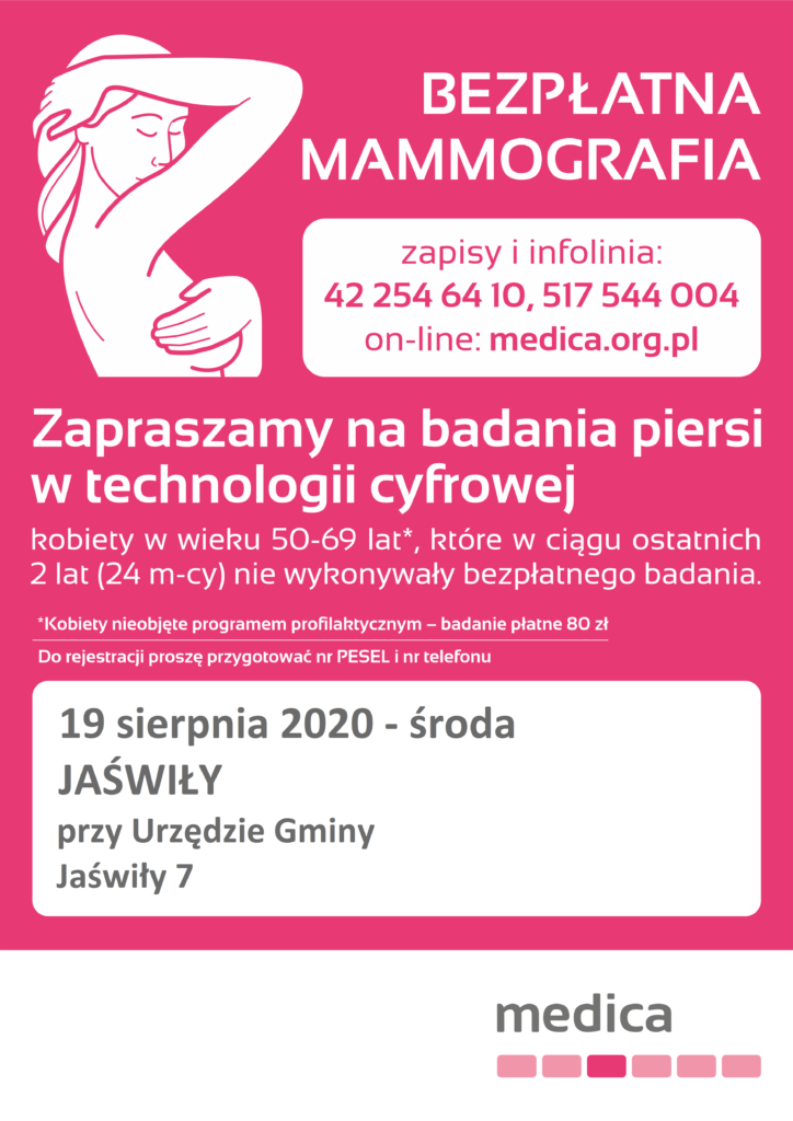 Bezpłatne badania mammograficzne