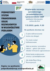„Podmiotowy System Finansowania usług rozwojowych w województwie podlaskim”