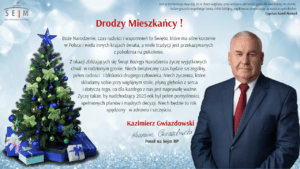Życzenia świąteczne Pan Posła Kazimierza Gwiazdowskiego