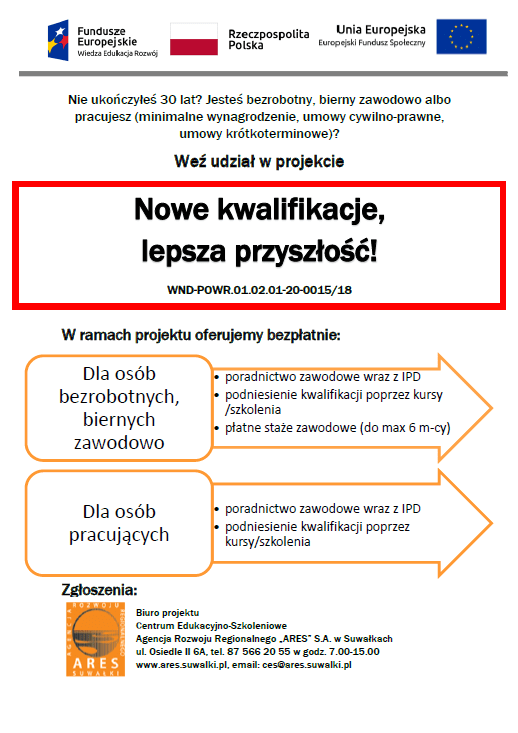 Nowe kwalifikacje, lepsza przyszłość!