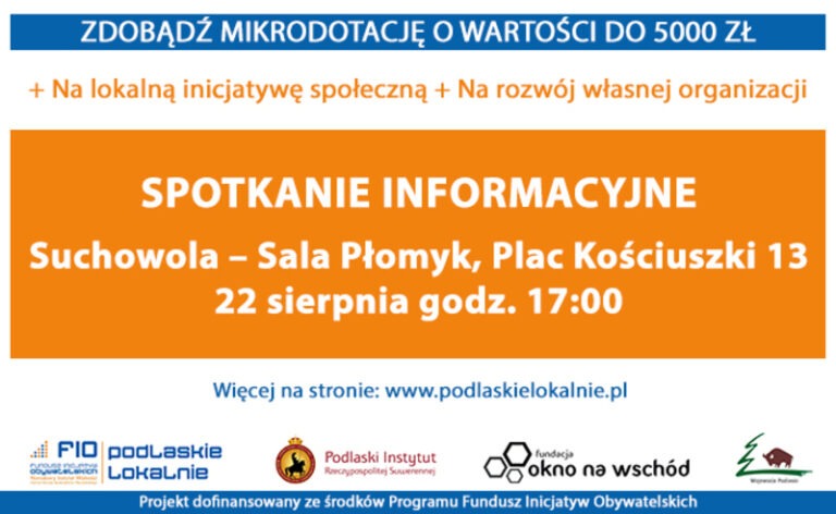 Ruszył nabór wniosków do projektu Podlaskie Lokalnie - zdobądź mikrodotację do 5000zł